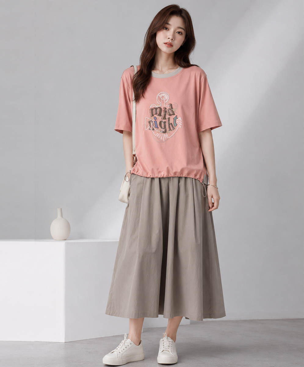 ARIES  率性海洋字母圖案刺繡上衣